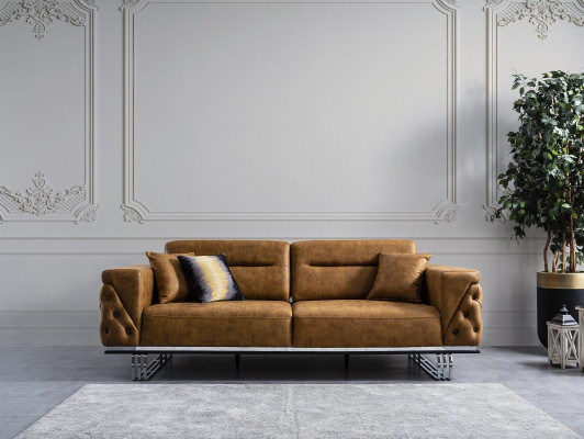 Divano 431 posti, nero, lusso moderno, set di tessuti nuovo.