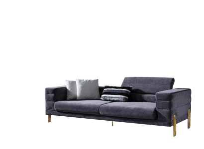 Set divano 3+1 posti design in tessuto. Moderno, nuovo, blu.