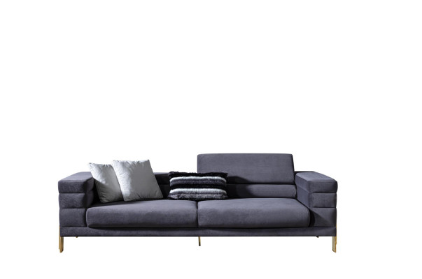 Set divano 3+1 posti design in tessuto. Moderno, nuovo, blu.