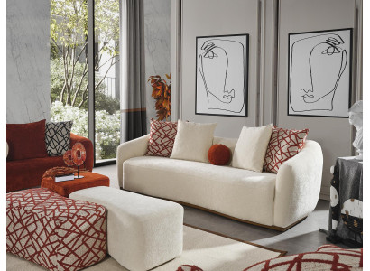 Divano 4 posti Divano Imbottito Design Tessile Arredamento Design Soggiorno.