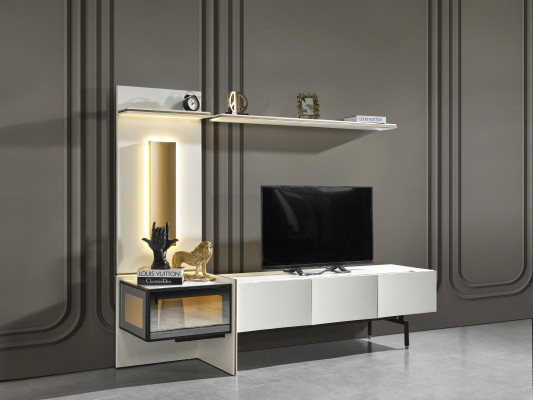 Mobile porta TV soggiorno mobili rtv televisore credenza stile bianco lusso legno