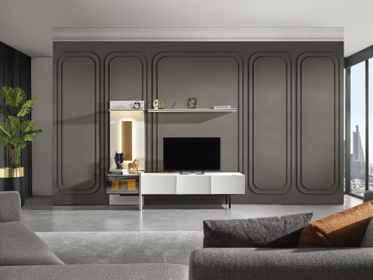 Mobile porta TV soggiorno mobili rtv televisore credenza stile bianco lusso legno
