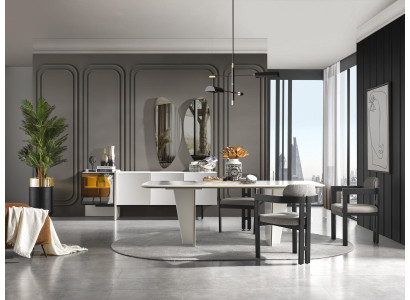 Tavolo da pranzo in legno di lusso per sala da pranzo. Tavoli in legno 220x100cm.