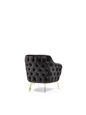 Poltrona soggiorno design imbottito moderni divani tessuto nuovo lusso nero.