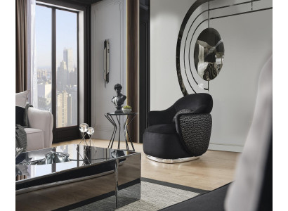 Sedia Design Rivestimento Tessuto Design Moderno Legno Soggiorno nero