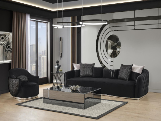 Sedia Design Rivestimento Tessuto Design Moderno Legno Soggiorno nero