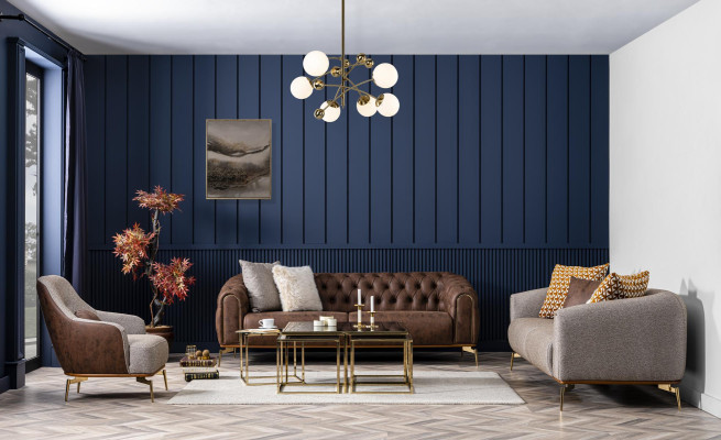 Sofà set 3 posti divano nuovo grigio design di lusso 3 pezzi soggiorno