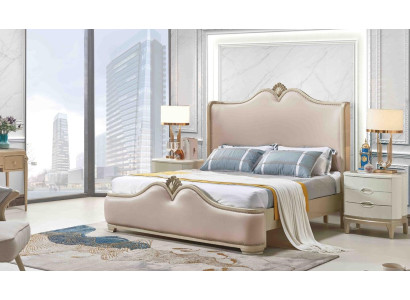 Barocco set da camera con letto e comodini senza spigoli vivi.