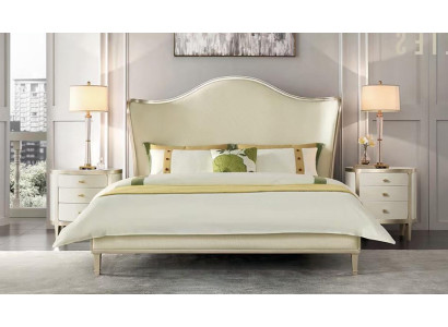 Set da camera da letto moderno con letto matrimoniale e comodini