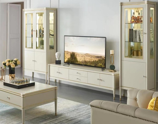 Design parete attrezzata mobile basso 2x armadio mobile TV credenza 3 pezzi set