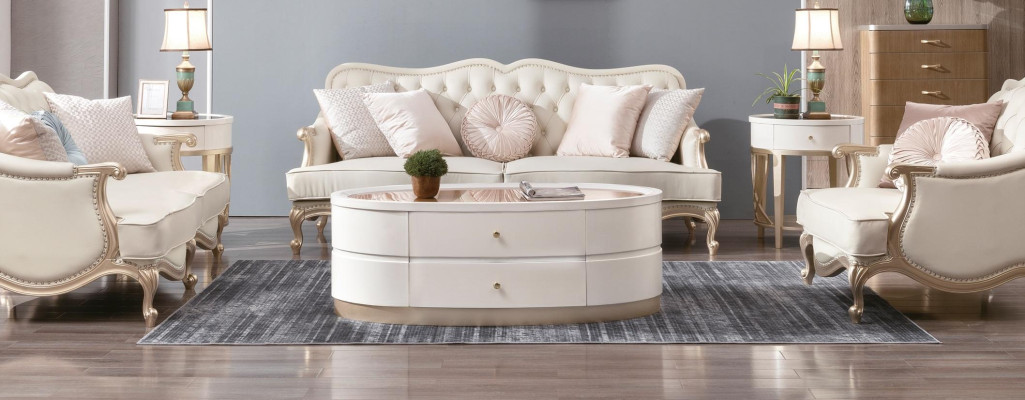 Tavolino con cassetti Tavolo ovale Soggiorno Legno Tavoli da salotto