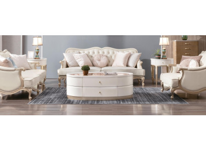 Tavolino con cassetti Tavolo ovale Soggiorno Legno Tavoli da salotto