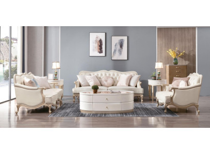 Set divano da soggiorno 3+2+1 posti poltrone design in tessuto