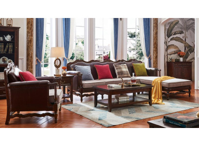 Mobili americani in stile coloniale 1800 per il soggiorno, set di divani.