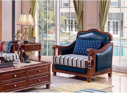 Design poltrona in pelle per il salotto Lounge Sedia di lusso Design Arredamento Blu