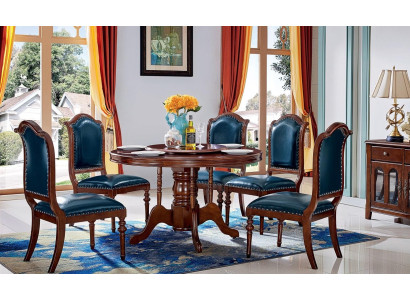 Set completo di tavolo da pranzo con 6 sedie, set da pranzo in legno 7 pezzi.