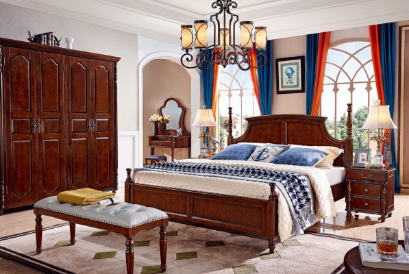 Set camera da letto design 5 pezzi Letto Comodini Armadio