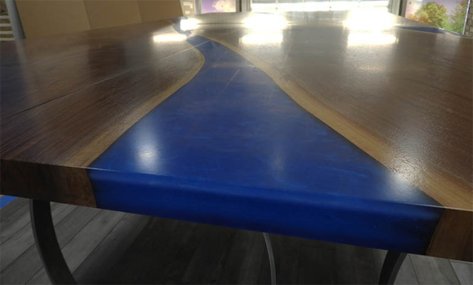 Tavolo in legno per sala da pranzo in resina epossidica Mobili tavolo da conferenza in resina epossidica nuovi