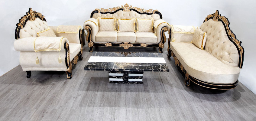 Divano Chesterfield classico stile barocco set di divani divano 3 pezzi.