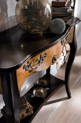 Console tavolo mobile stile barocco specchio legno italiano tavoli gruppo 2 pezzi set