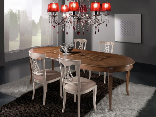 Set da pranzo Set da pranzo in legno massello classico 4 pezzi Set di sedie 4x sedie