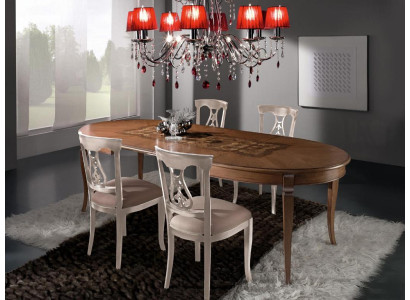 Set da pranzo Set da pranzo in legno massello classico 4 pezzi Set di sedie 4x sedie