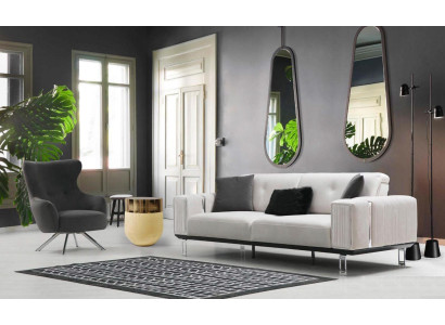 Sofà Set di divani lussuoso con 3+1 posti, divani poltrona di design in tessuto con cuscini per seduta, mobili nuovi.