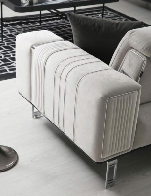 Sofà Set di divani lussuoso con 3+1 posti, divani poltrona di design in tessuto con cuscini per seduta, mobili nuovi.