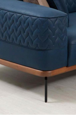 Design divano a tre posti moderno blu Deluxe divano mobile imbottito loft nuovo