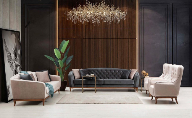 Sofà set sofà di lusso divano set di divani poltrona 4+3+1 posti moderno 3 pezzi set di design