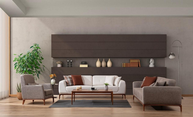 Sofà Set di lusso con 2 divani 3 posti e 1 posto moderni, set moderno da 3 pezzi.