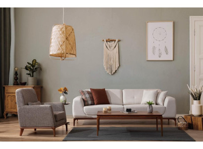 Set di divani di lusso bianchi divano 3 posti poltrona in tessuto moderno moderno nuovo