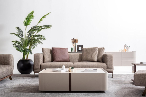 Sofà di lusso a 4 posti / divani moderni imbottiti in tessuto di design, nuovo