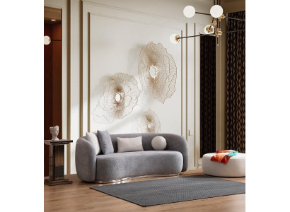 Divano moderno in grigio design 4 posti Sfoderabile Pouf Mobili nuovo