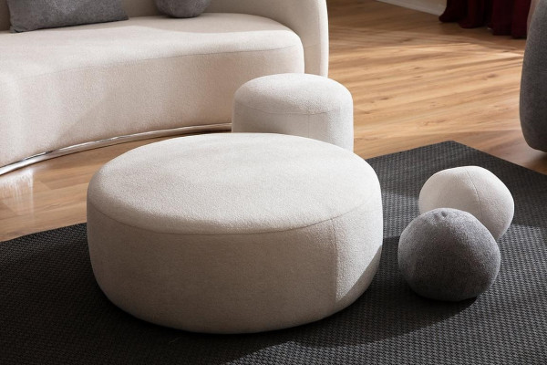 Bianco lusso pouf imbottito pouf rotondo arredamento sedute design elegante mobili