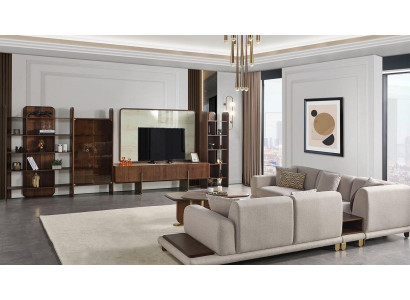 Elegante set per soggiorno composto da parete attrezzata, tavolino e tavolino auxiliare