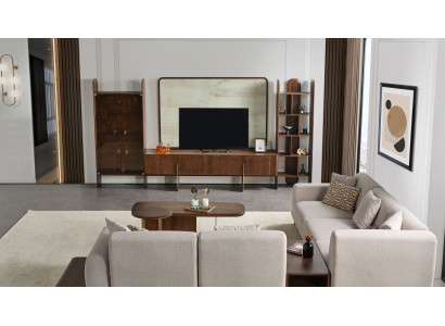 Elegante set per soggiorno composto da parete attrezzata, tavolino e tavolino auxiliare
