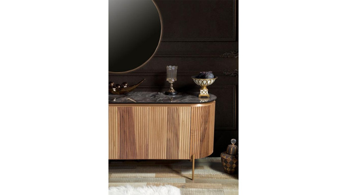 Set da sala da pranzo elegante composto da credenza e specchio Novità 2 pezzi.