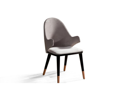 Elegante sedia grigia comoda imbottita per la sala da pranzo nuova