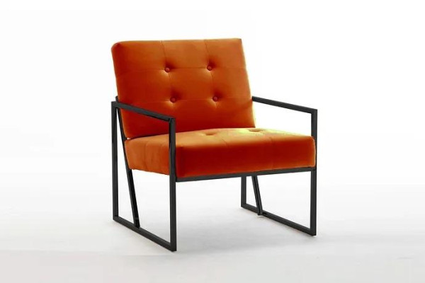 Sedia arancione soggiorno mobili di lusso Gambe in metallo di alta qualità Tessile Nuovo  Sedia arancione soggiorno, mobili di lusso, gambe in metallo di alta qualità, tessuto nuovo.