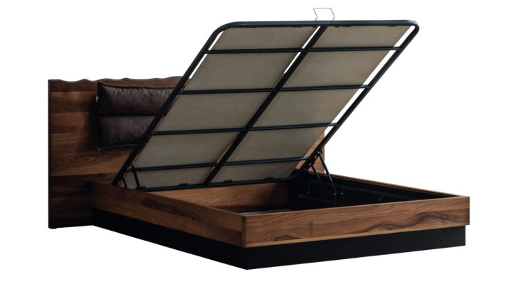 Moderno set camera da letto in legno con letto matrimoniale e comodino design, 5 pezzi.