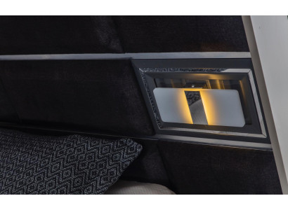Imposta camera da letto di lusso, letto design, toletta, consolle, set da 5 pezzi