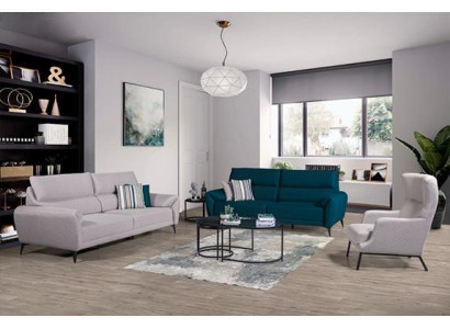 Set da soggiorno elegante con 2 divani a 3 posti e poltrona, set di 3 pezzi.   Set da soggiorno elegante con 2 divani a 3 posti e poltrona, set di 3 pezzi.