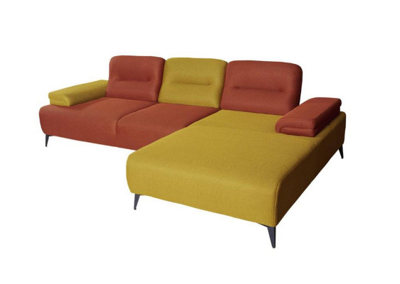 Divano angolare a L bicolore, design per salotto, divano moderno.