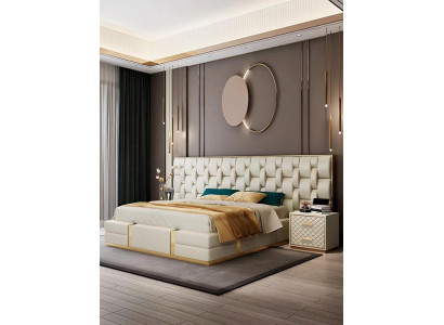 Set da camera da letto di lusso con arredamento completo letto comodino