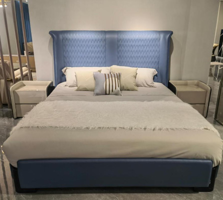 Set camera da letto Letto 2 comodini 3 pezzi Design Moderno Gruppo Letti di lusso Nuovo