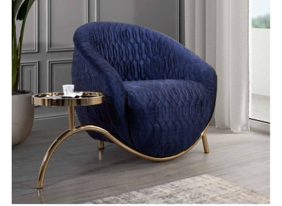 Poltrona relax blu design singola poltrona tavolino da salotto design di lusso