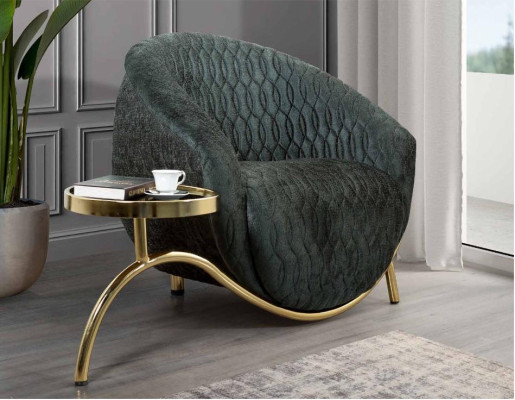 Sedia imbottita verde poltrona di design Sedile da salotto Arredamento di lusso Monoposto