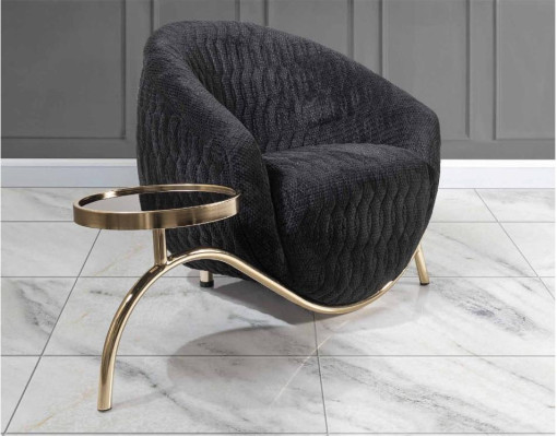Sedia da club nera, poltrona da cocktail di design, poltrona moderna monoposto.