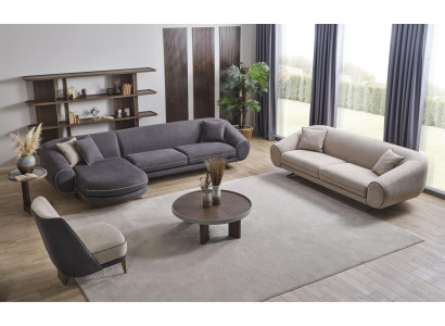 Designer soggiorno set a L divano poltrona imbottitura mobili